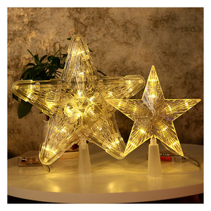 Duoyou christmas tree top star different color christmas decoration top star with light