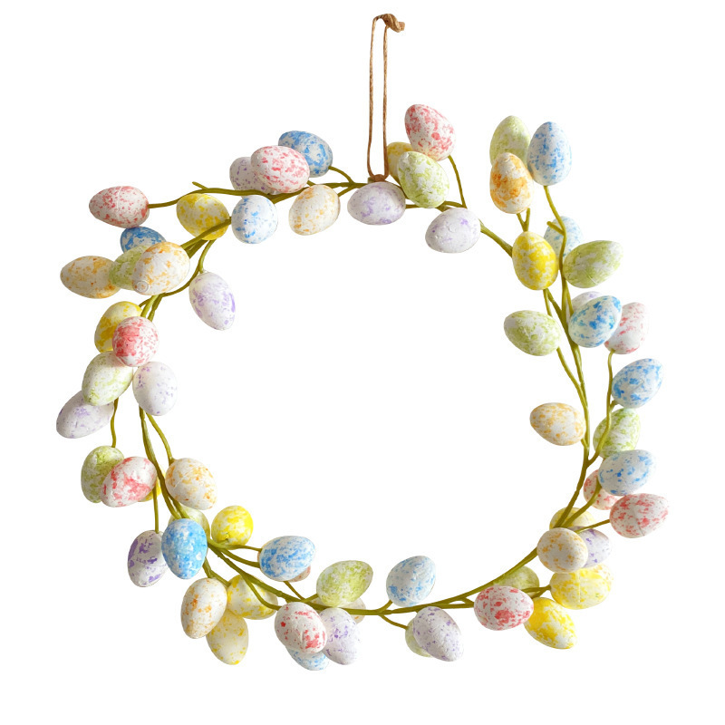 Hot sale Front Door Decoration Wall Hanging Wreath Pine Fruit Rattan Pastel Berries Wreath Holiday Bird Easter Egg Wreath