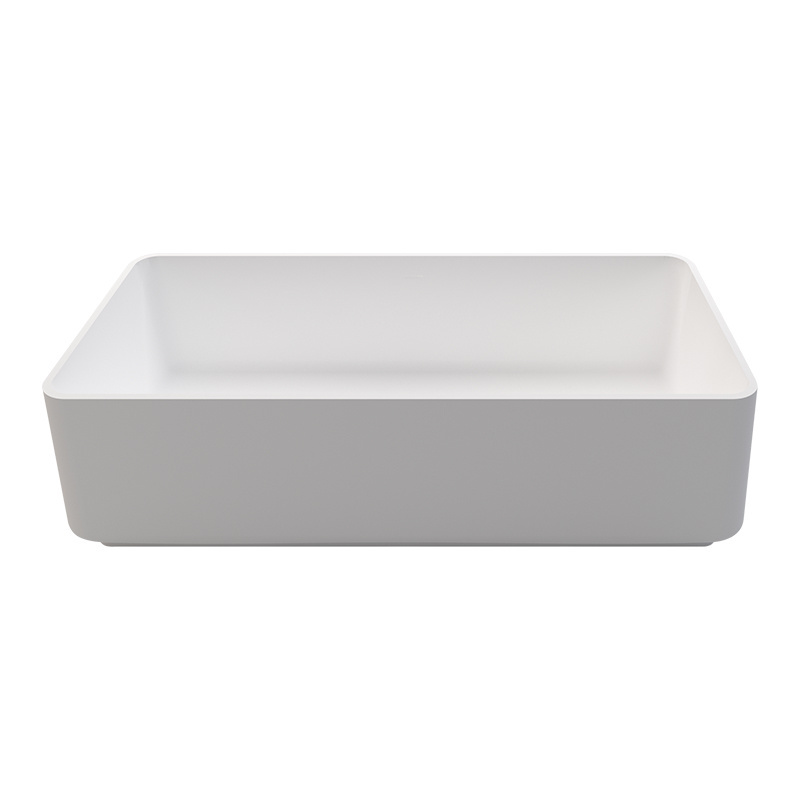 Bathroom Indoor Hotel Customized Acrylic Solid Surface Rectangle Whirlpool Massage Bathtub