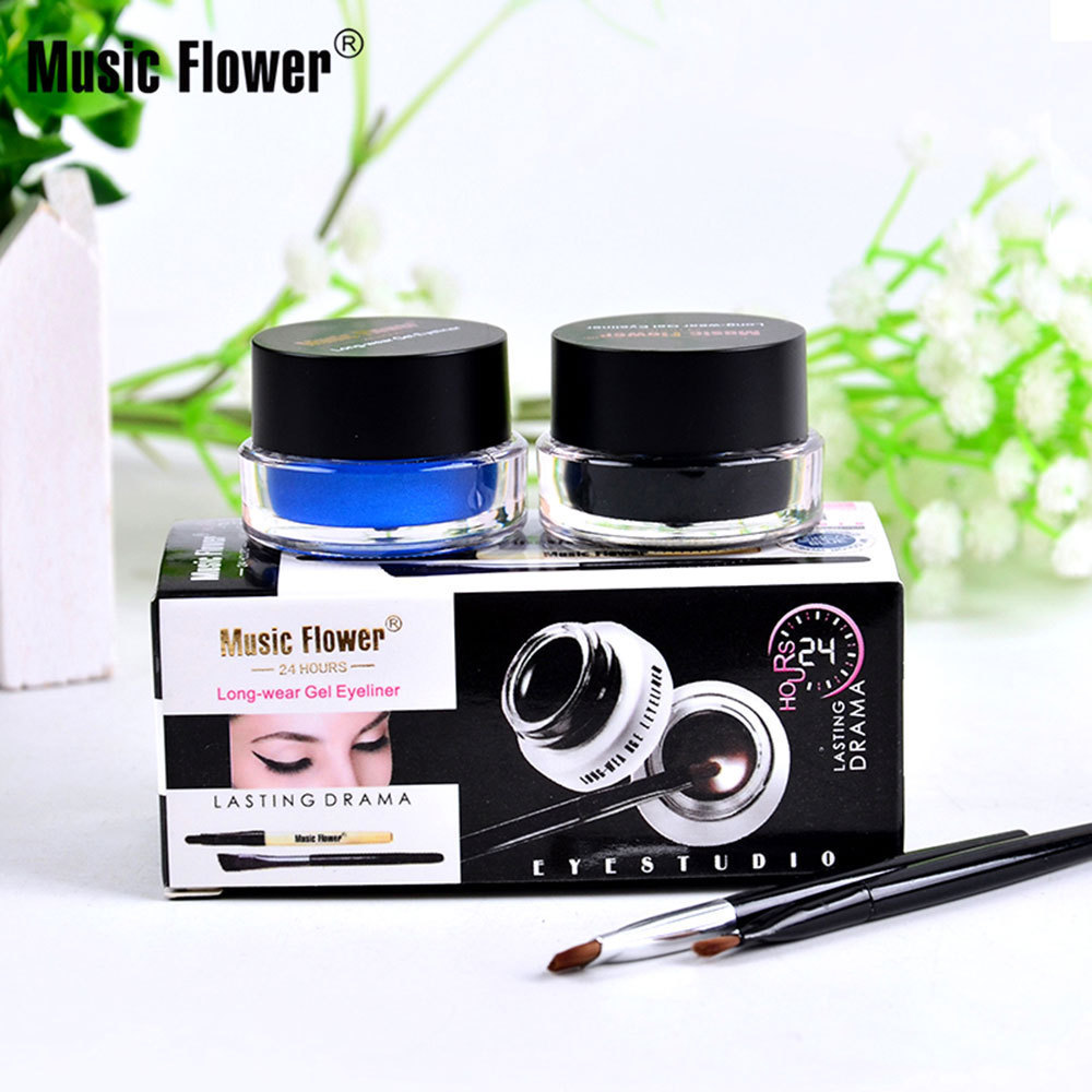 Daxin Wholesale High Quality Music Flower Makeup 24 Hours Long Lasting Waterproof Eyeliner Gel With Brush