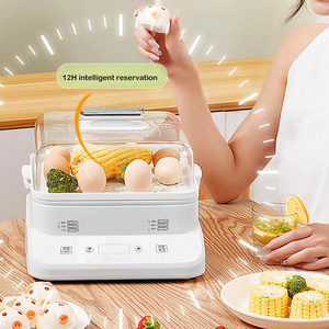 multi functional 3 tier egg steamer pp plastic electric sweet corn dumpling food steamer