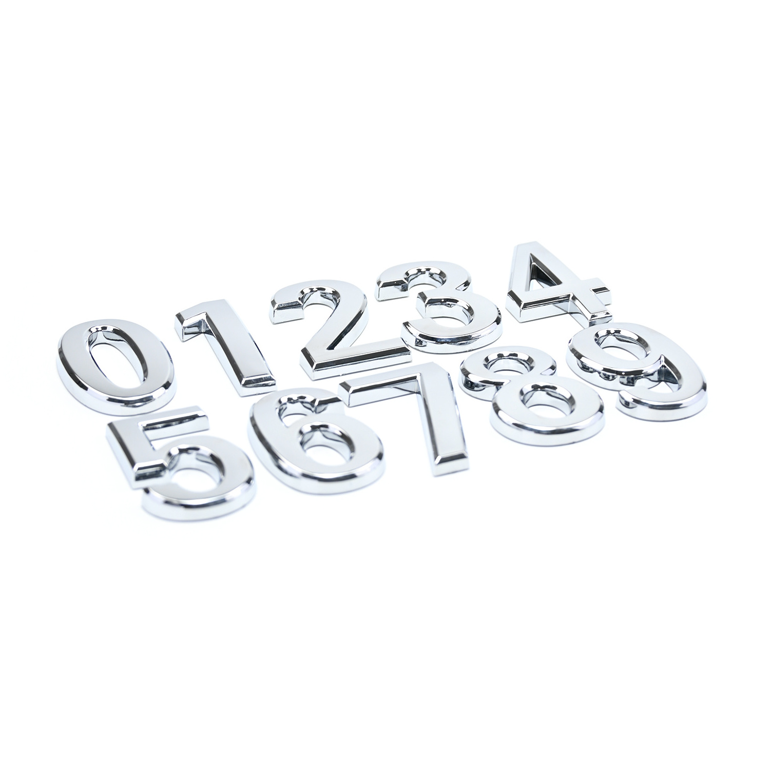 Custom Abs Plastic Car 3d Alphabet Self-Adhesive Chrome Silver Letters Numbers Emblem Logo