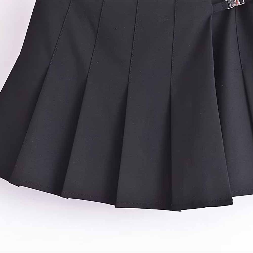 PB&ZA Women 2023 Autumn New Chic Fashion Wide pleated Mini Skirts Vintage High Waist Zipper Female Skorts Mujer