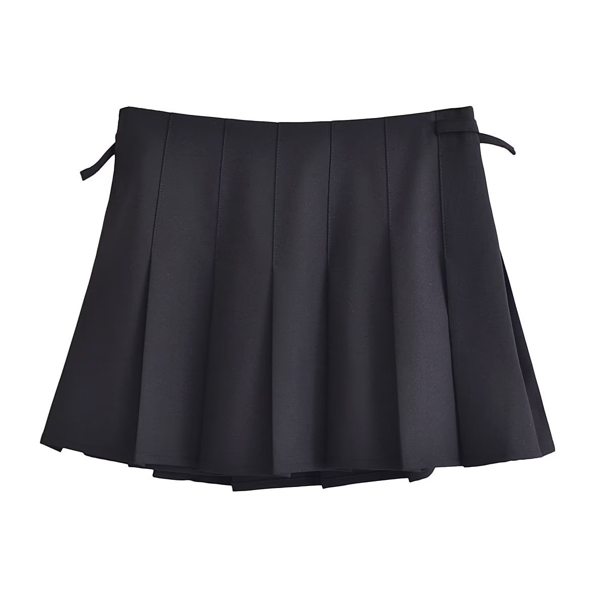 PB&ZA Women 2023 Autumn New Chic Fashion Wide pleated Mini Skirts Vintage High Waist Zipper Female Skorts Mujer