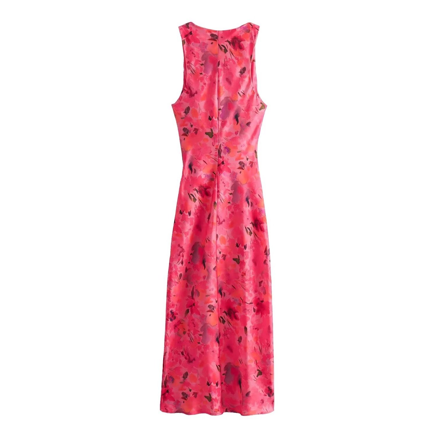 PB&ZA Women 2024 spring New Fashion Flower printing Dress Vintage sleeveless Female Dresses Vestidos robe Mujer