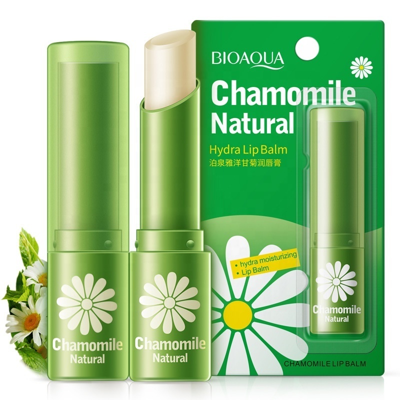 Natural Organic Chamomile Essence Lip Gloss Moisturising Waterproof Vegan Colorful Gentle Lip Balm Stick For Winter Lip Care