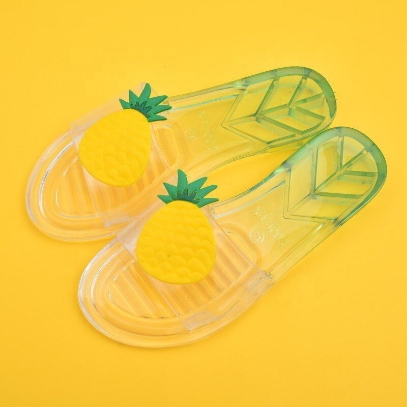 Fashion Ladies Fruit Slippers Crystal Flat Shoes non-slip Comfortable Summer Lady Plastic Fruit Sandals Woman Jelly Shoes