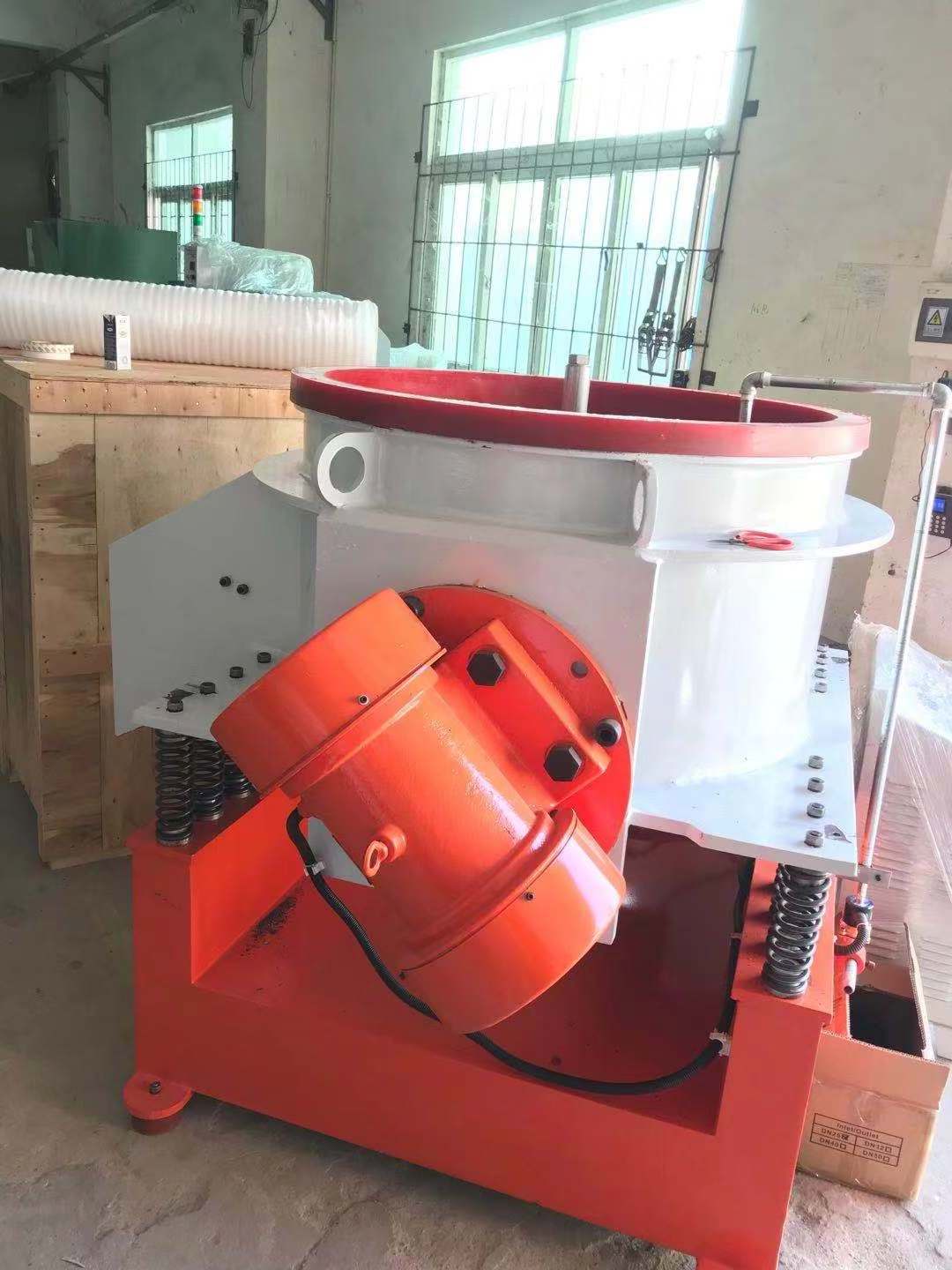 vibratory truck wheel rim polish refurbish ceramic polishing machine