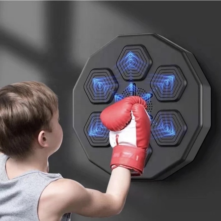 Intelligent indoor wall mounted children's music boxing digital music light reaction target game machine with bluetooth