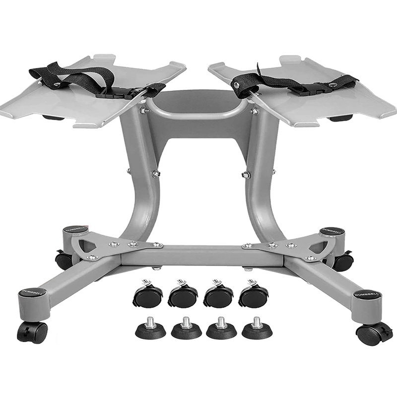 Dumbbell Stand 330LBS Adjustable Dumbbell Stand Rack Metal Dumbbell Holder Weight Rack Storage Stand W/Wheels for Gym