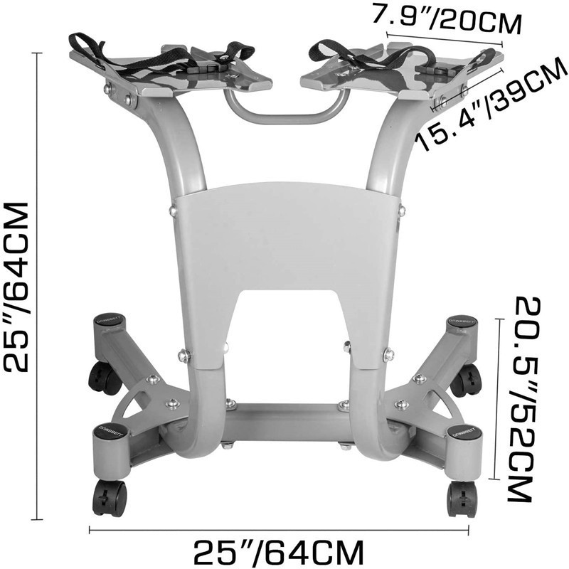 Dumbbell Stand 330LBS Adjustable Dumbbell Stand Rack Metal Dumbbell Holder Weight Rack Storage Stand W/Wheels for Gym