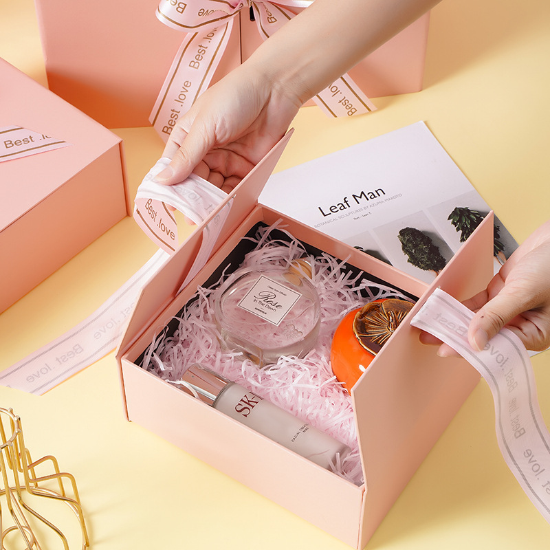 Premium Gift Set Packaging Box With Ribbon