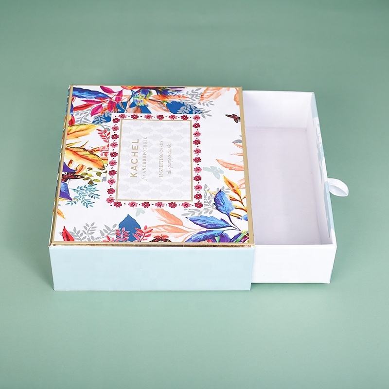 Customized Empty Drawer Cosmetic Packaging Cardboard Box With Label