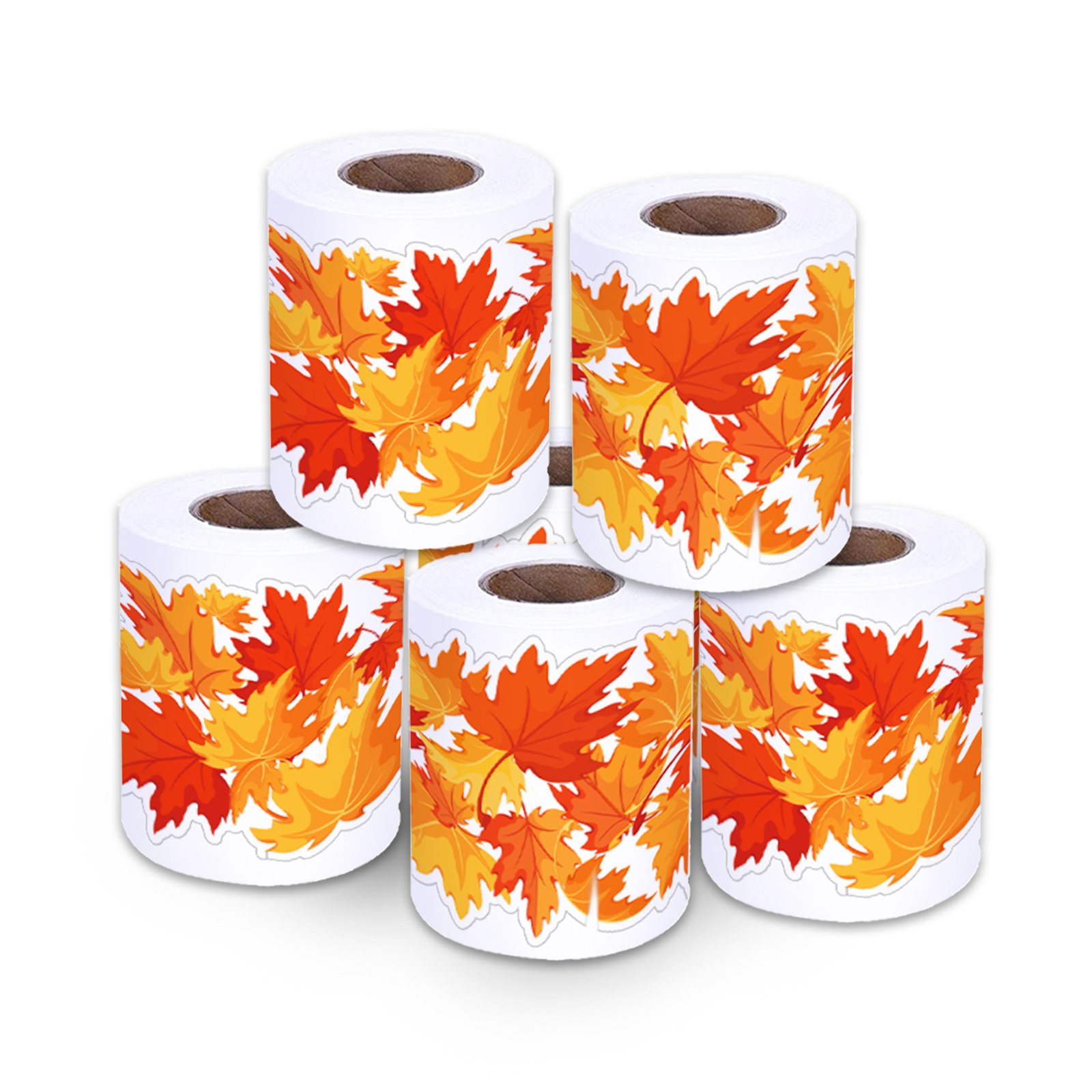 Huancai Autumn Maple Leaves Bulletin Board Border Trim Fall Stickers Roll Self Adhesive Decals for Thanksgiving Party Supplies