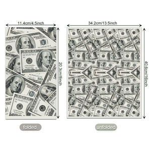 Huancai Money Hundred Dollar Bills Guest Napkins Disposable Paper Dinner Napkin Bathroom Hand Towels for Birthday Party Supplies