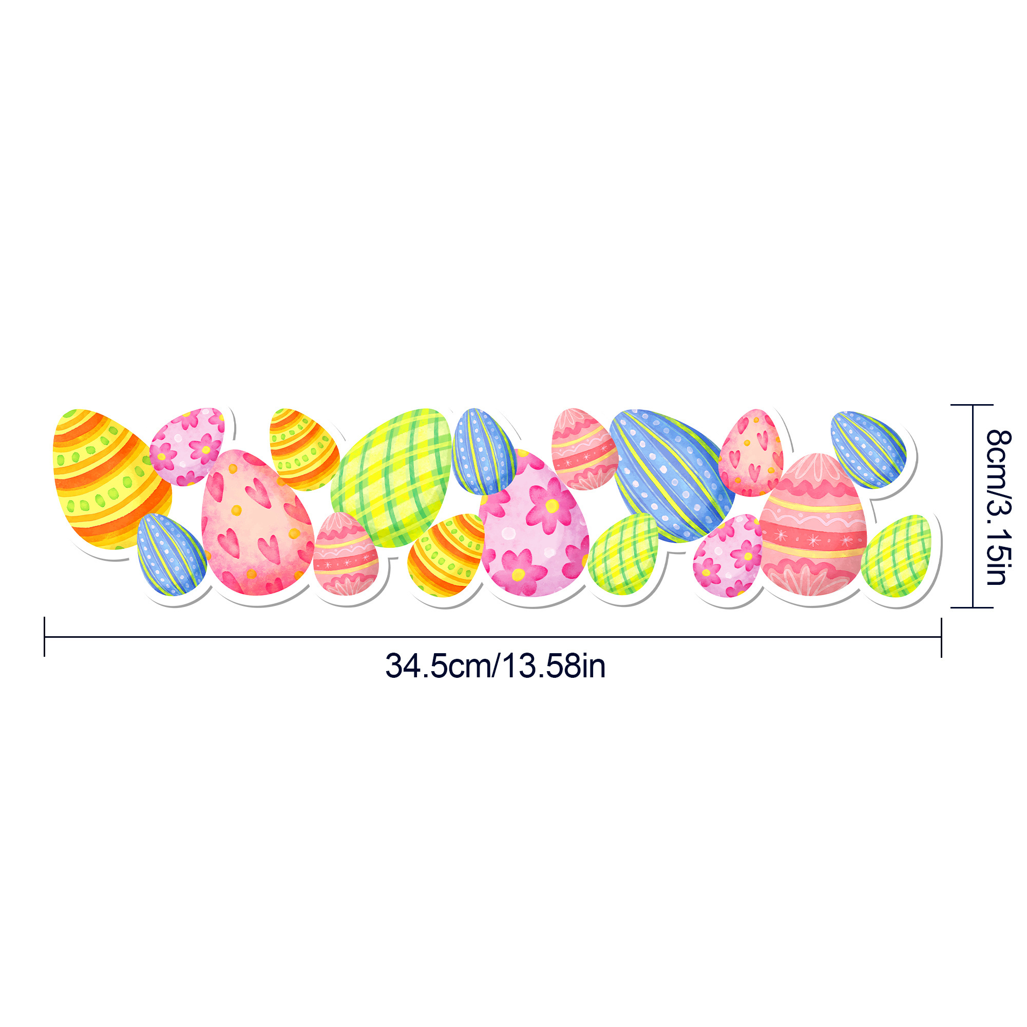 Huancai Easter Eggs Bulletin Board Border Trim Stickers Roll Self Adhesive Decals for School Classroom Spring Party Supplies