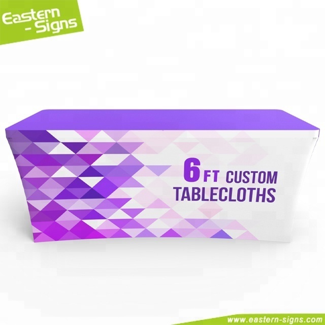 custom logo printing table cloth fabric trade show table