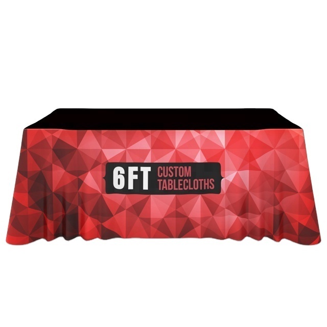 custom logo printing table cloth fabric trade show table