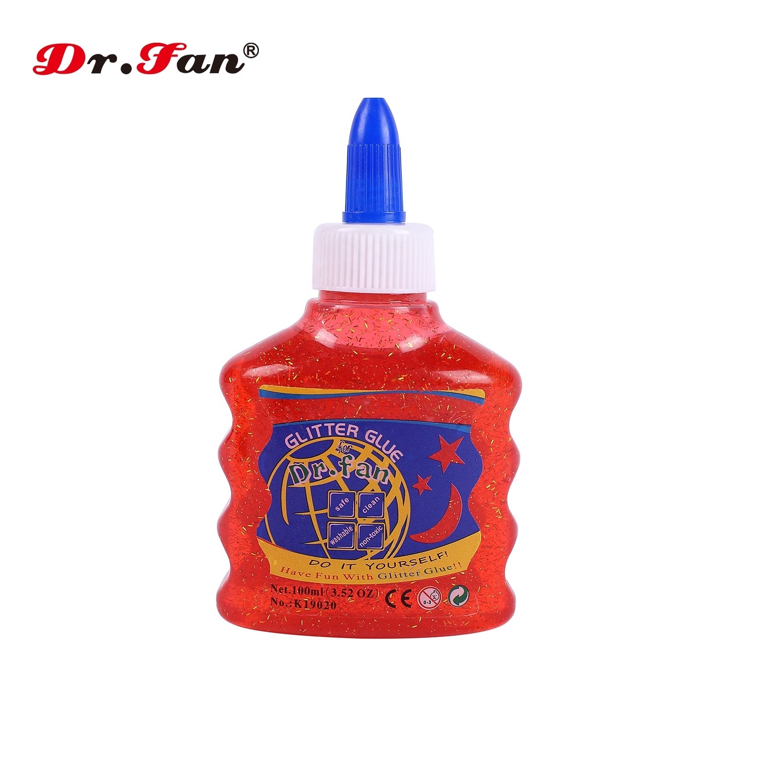 Drfan DIY 100ml Washable Color Liquid Glitter Glue for Slime Customized Art Logo Paper