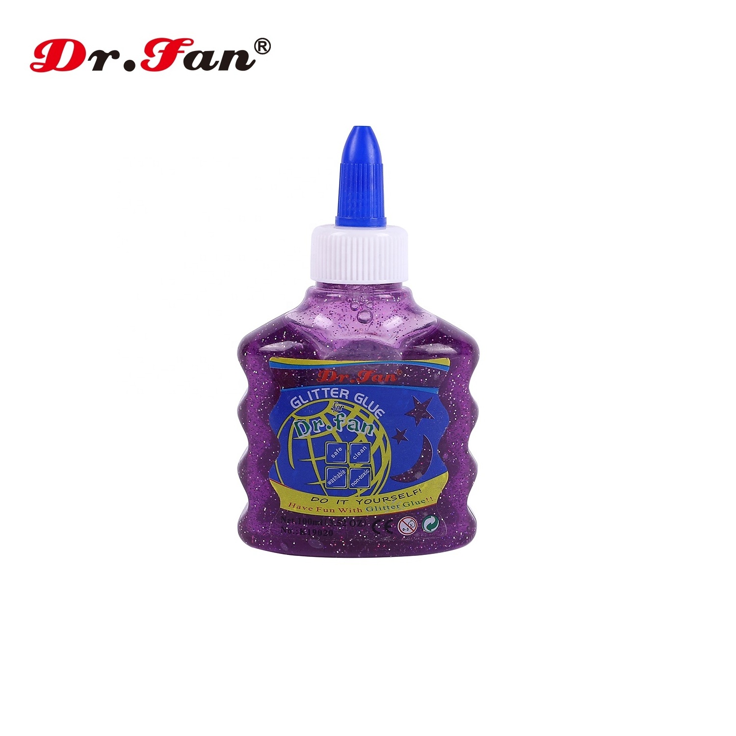 Drfan DIY 100ml Washable Color Liquid Glitter Glue for Slime Customized Art Logo Paper