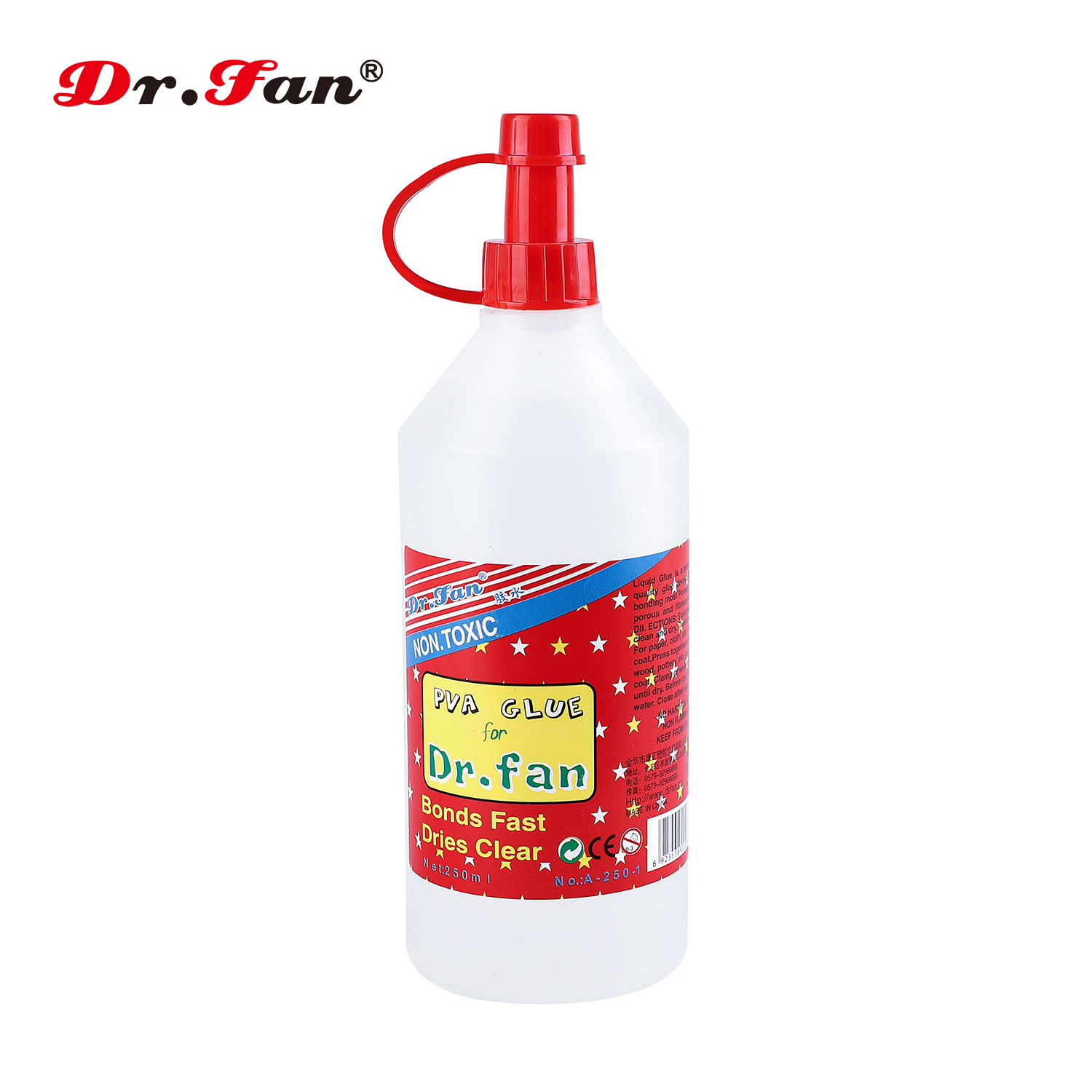 DR.FAN CLEAR GLUE 500 ML Kids Safety Non Toxic Liquid PVA Washable White Craft Glue for Office and School  DIY OEM CRYSTAL GLUE