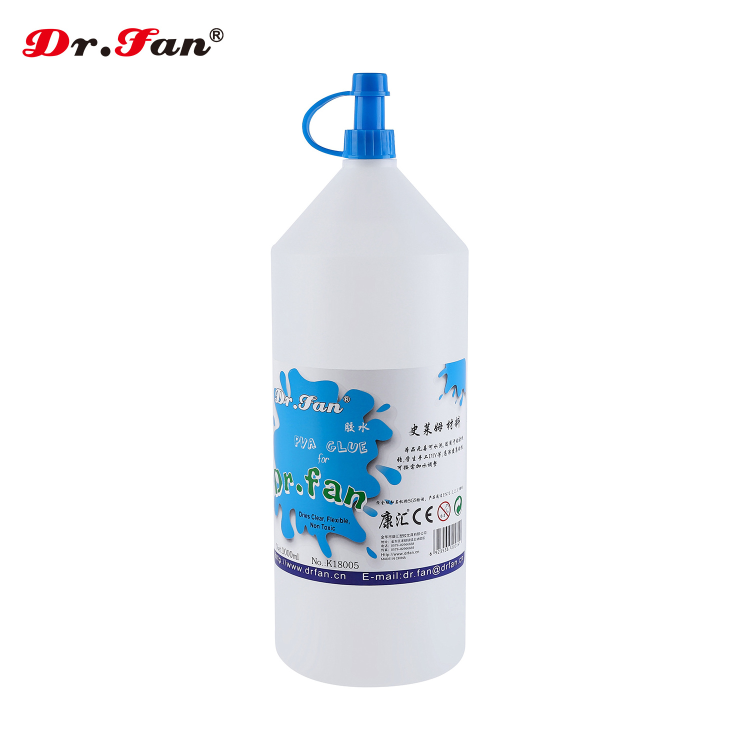 Dr.fan factory sale 2000ml thick transparent stealth clear liquid glue for crystal DIY slime kid set