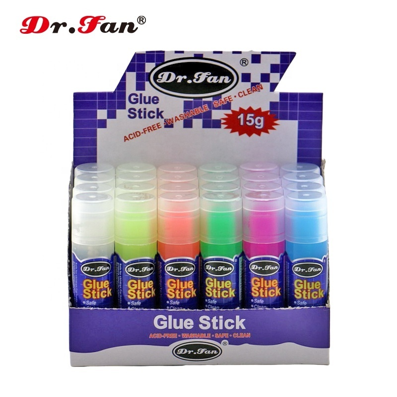 Dr.Fan Factory Glue Stick Supply 36g Transparent colorful bonds paper kids diy office school handmade assistant stong adhesive