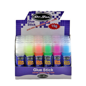 Dr.Fan Factory Glue Stick Supply 15g Transparent colorful bonds paper kids diy office school handmade assistant stong adhesive