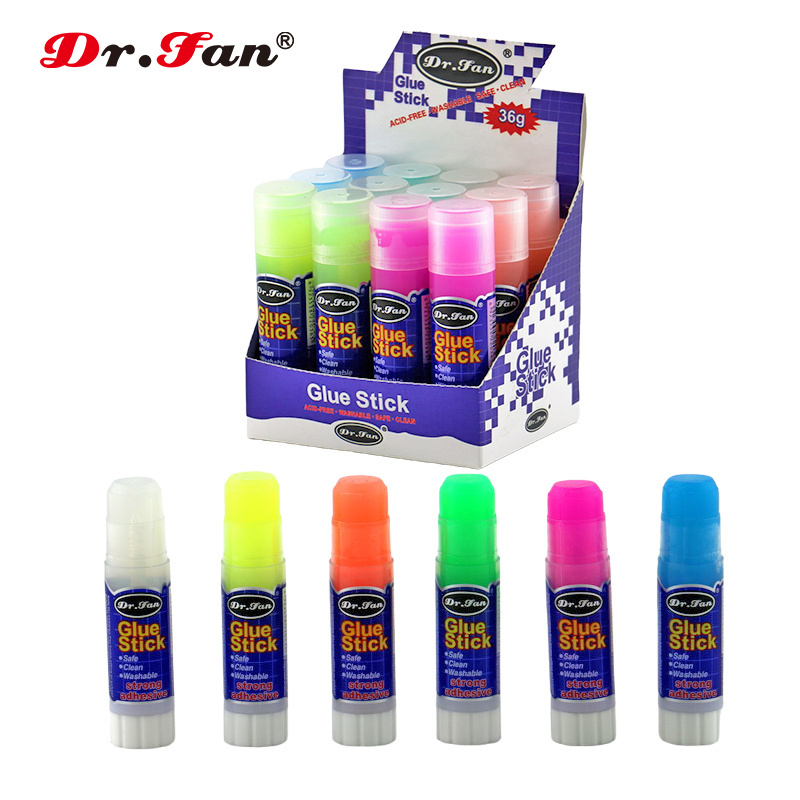 Dr.Fan Factory Glue Stick Supply 15g Transparent colorful bonds paper kids diy office school handmade assistant stong adhesive