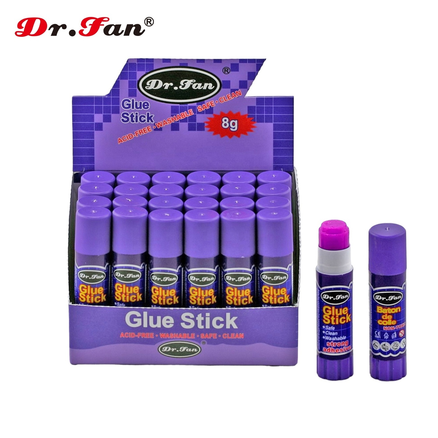 8g pvp purple red magic disappearing glue stick non-toxic washable glue stick EU standard stationery glue