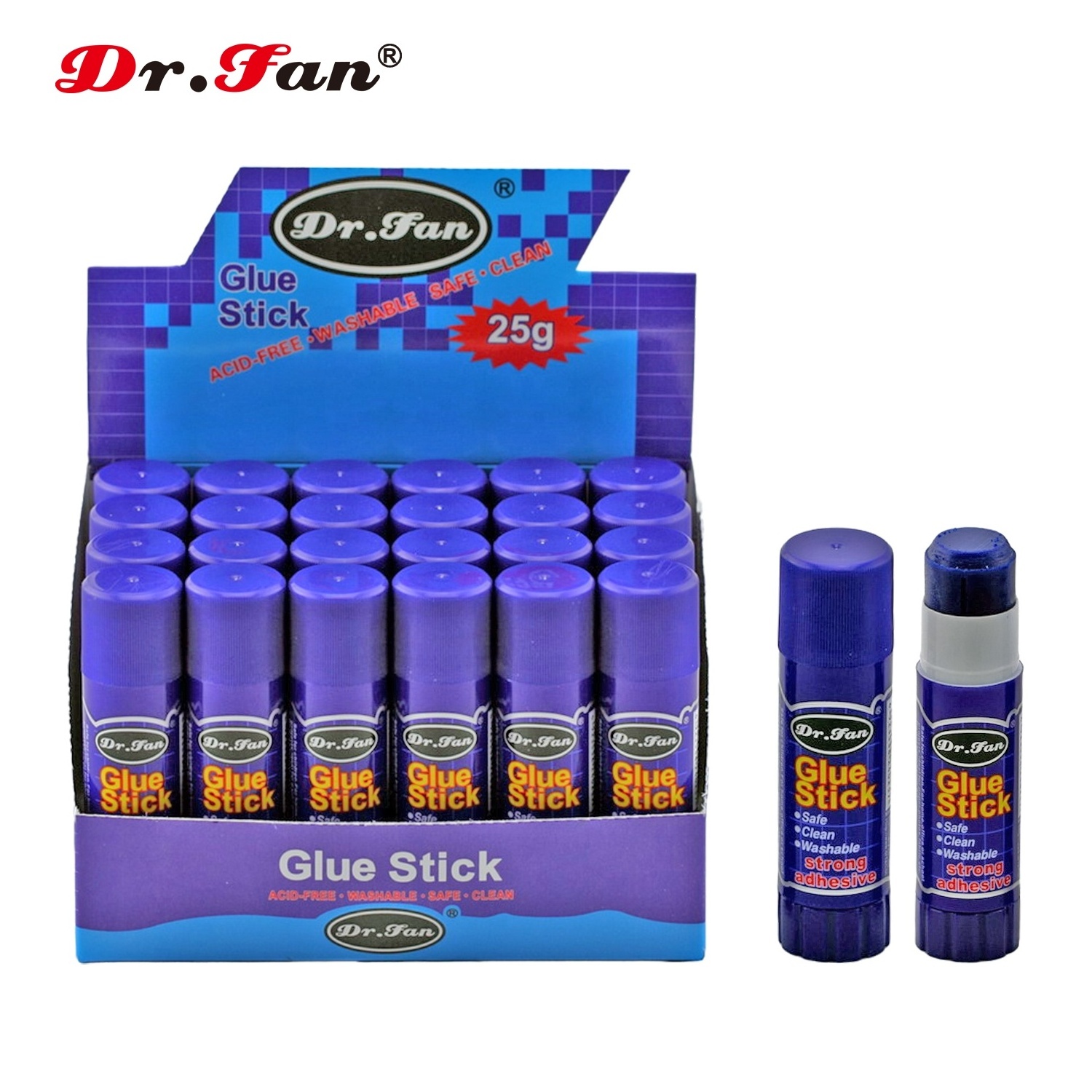 Dr.Fan magic blue gluestick 15g color disappear  20senconds bonds  paper kids diy handmade  toys washable non toxic eco friendly