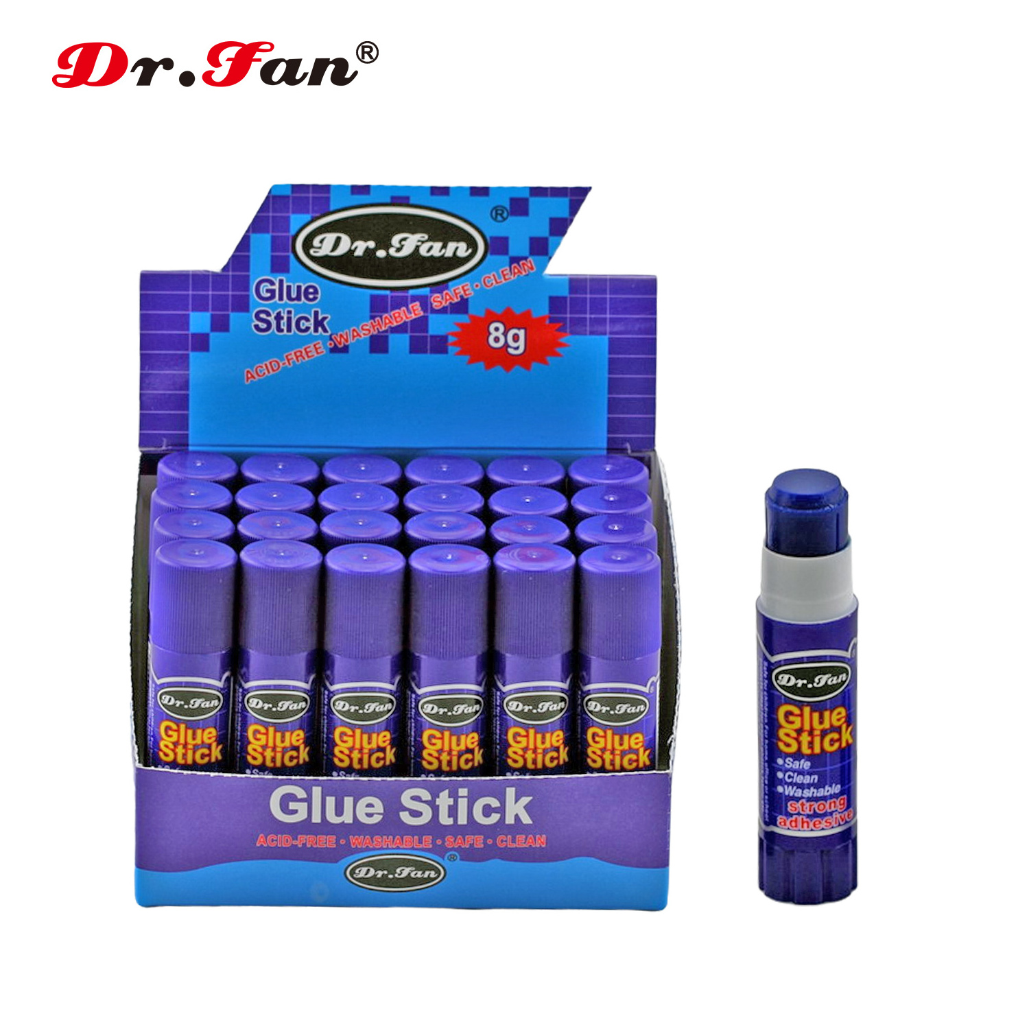 Dr.Fan magic blue gluestick 25g color disappear  20senconds bonds  paper kids diy handmade  toys washable non toxic eco friendly