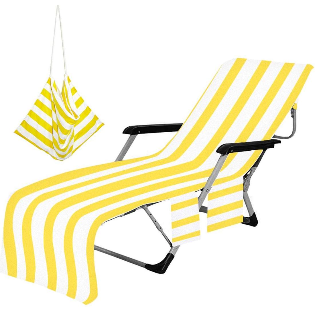 Eastsunshine stripe beach towel clips for beach chairs lounge chair beach towel with pockets