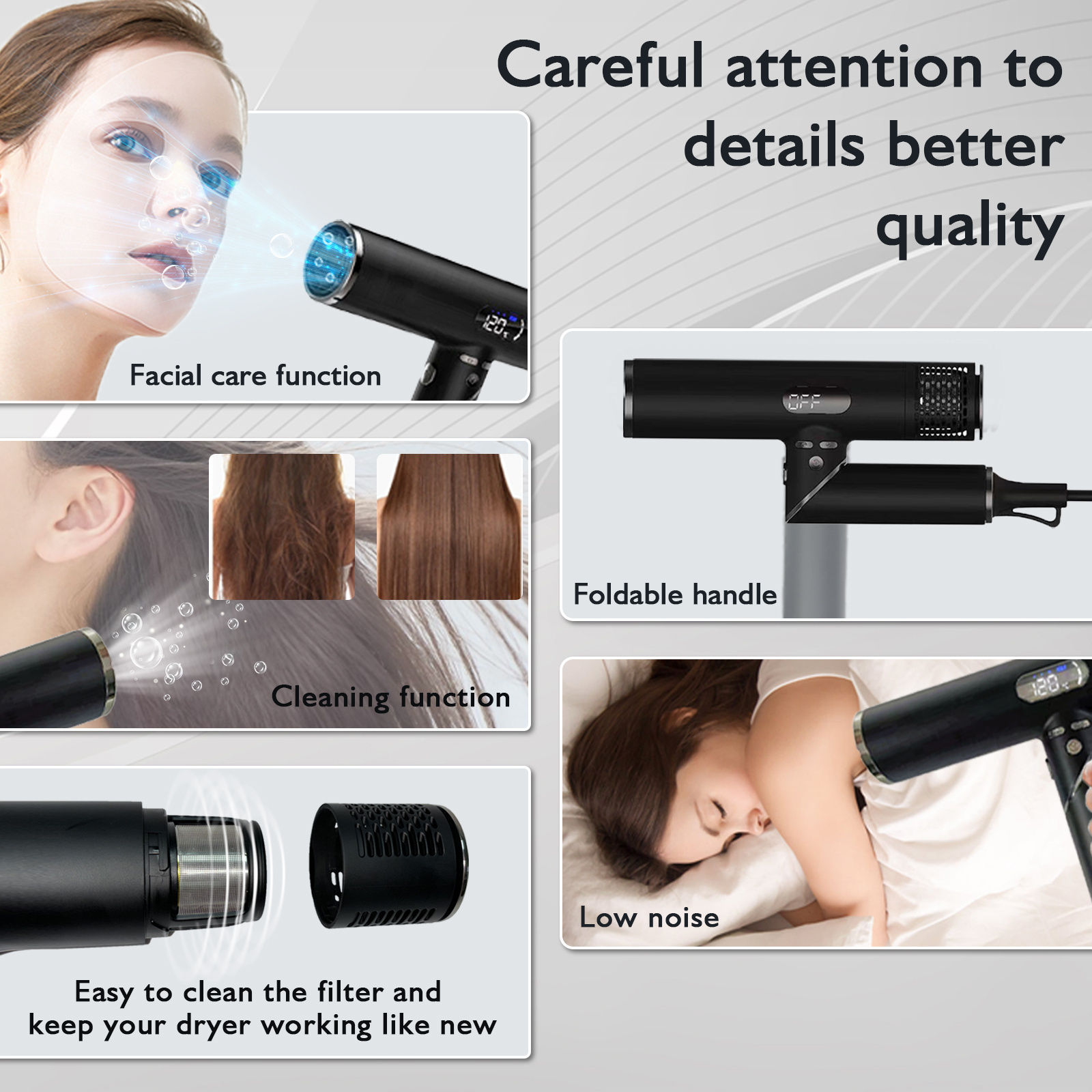 Multifunctional foldable handle high speed hair dryer Professional salon 110000rpm hair blow dryer professional salon hair dryer