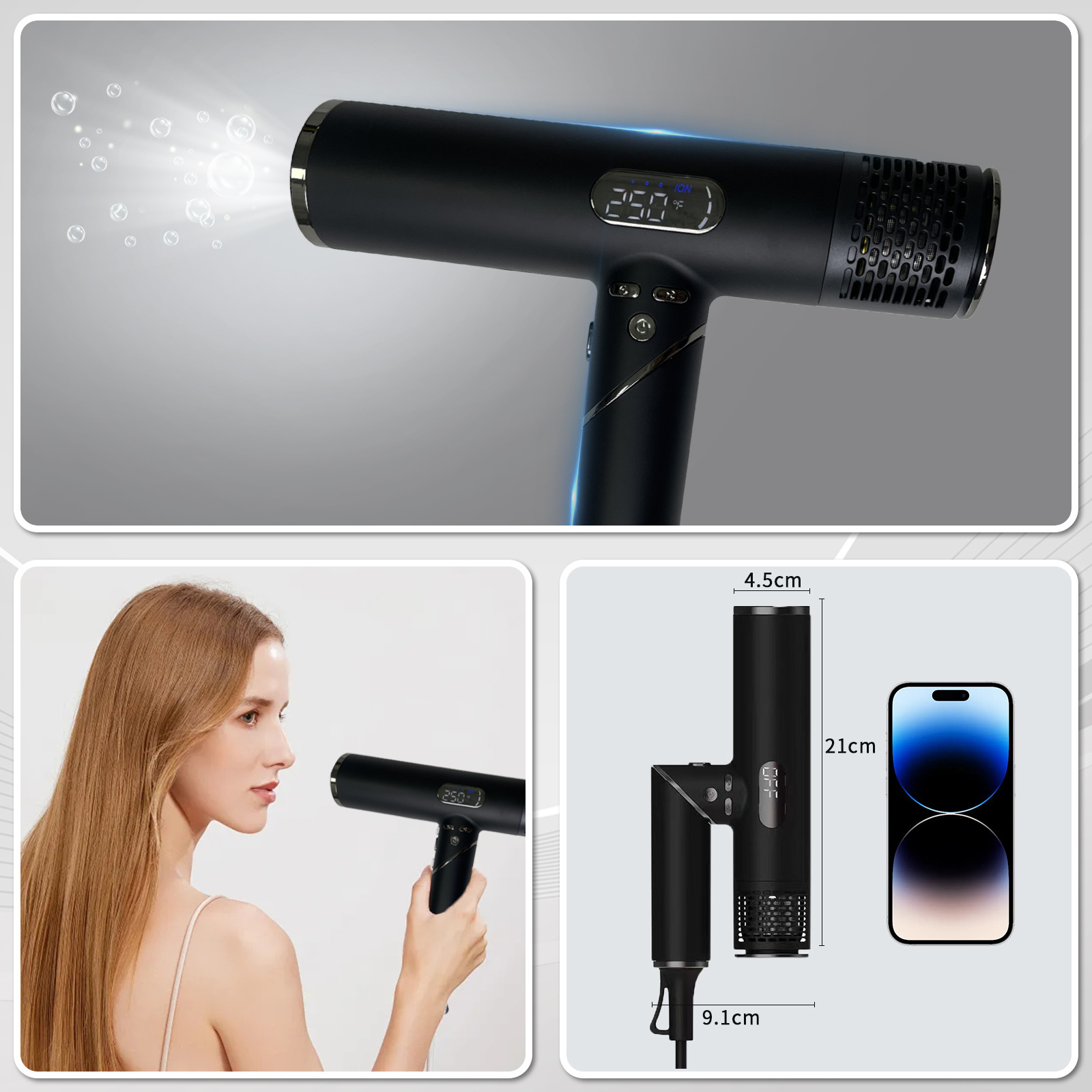 Multifunctional foldable handle high speed hair dryer Professional salon 110000rpm hair blow dryer professional salon hair dryer