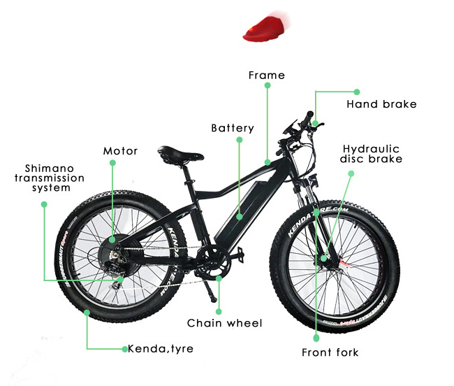 26'' 48V 1000W Cheap Fat Tire Electric Bike / Full Suspension Electric Mountain Ebike / Fat Bike Electric / Bicycle From China