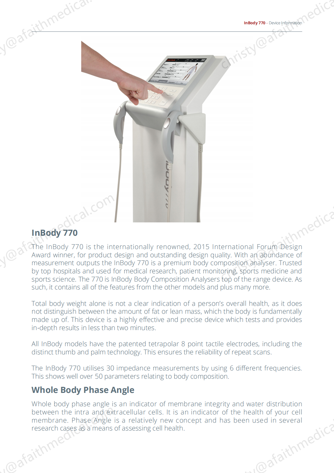 NEWLY Fully BRAND NEW for In Body 770 Body Composition Analyzer in body 770