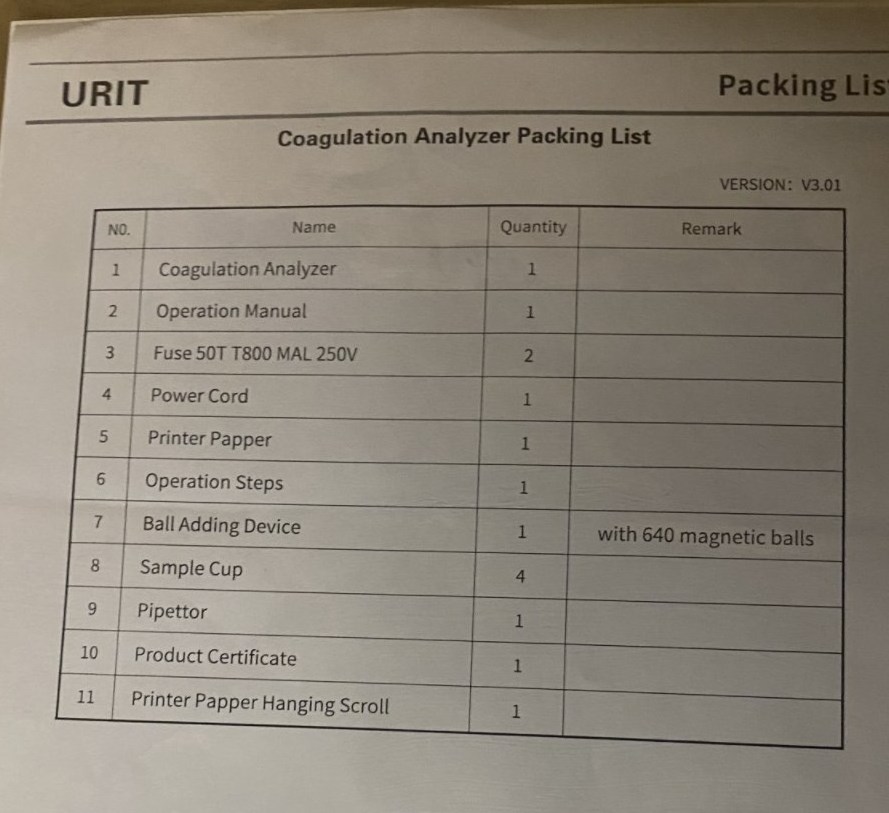 EC Portable Urit 610 price medical use coagulation analyzer Urit-610 blood test semi-auto coagulometer hospital home use