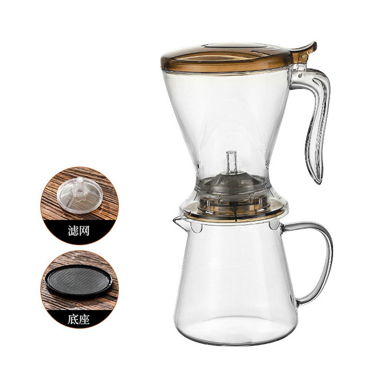 Customized 600ML Smart Easy Tea Steeper Tea Infuser Teapot & Perfect Bottom Drip Tea Maker bottom dispensing teapot with coaster