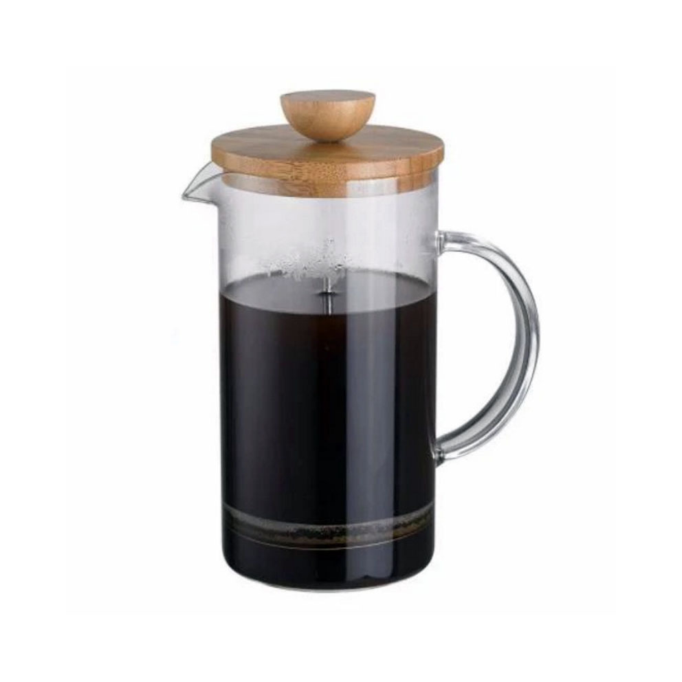 Bamboo Lid French Press Coffee French Press Borosilicate Glass And BPA Free Coffee Press