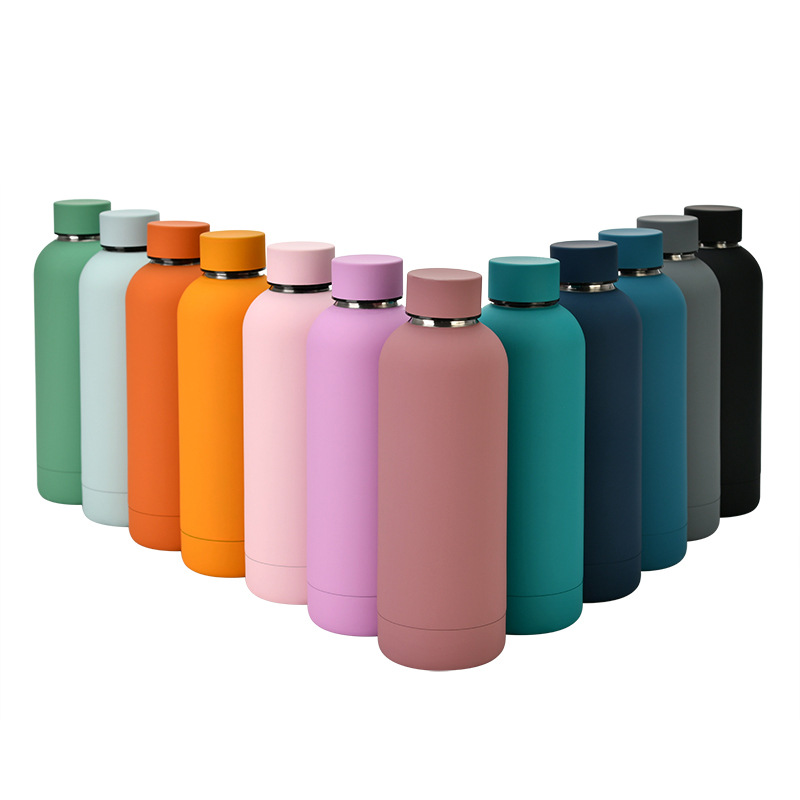 GV036 stocked Custom double wall insulated thermos logo printed hot and cold stainless steel 304 water flask with lid