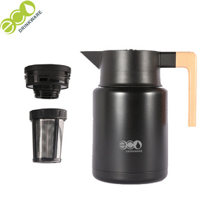 GT006 Double Wall Vacuum 304 Stainless Steel Thermos Vacuum Carafe Flask Insulated Pot Thermal Pot  teapot with infuser