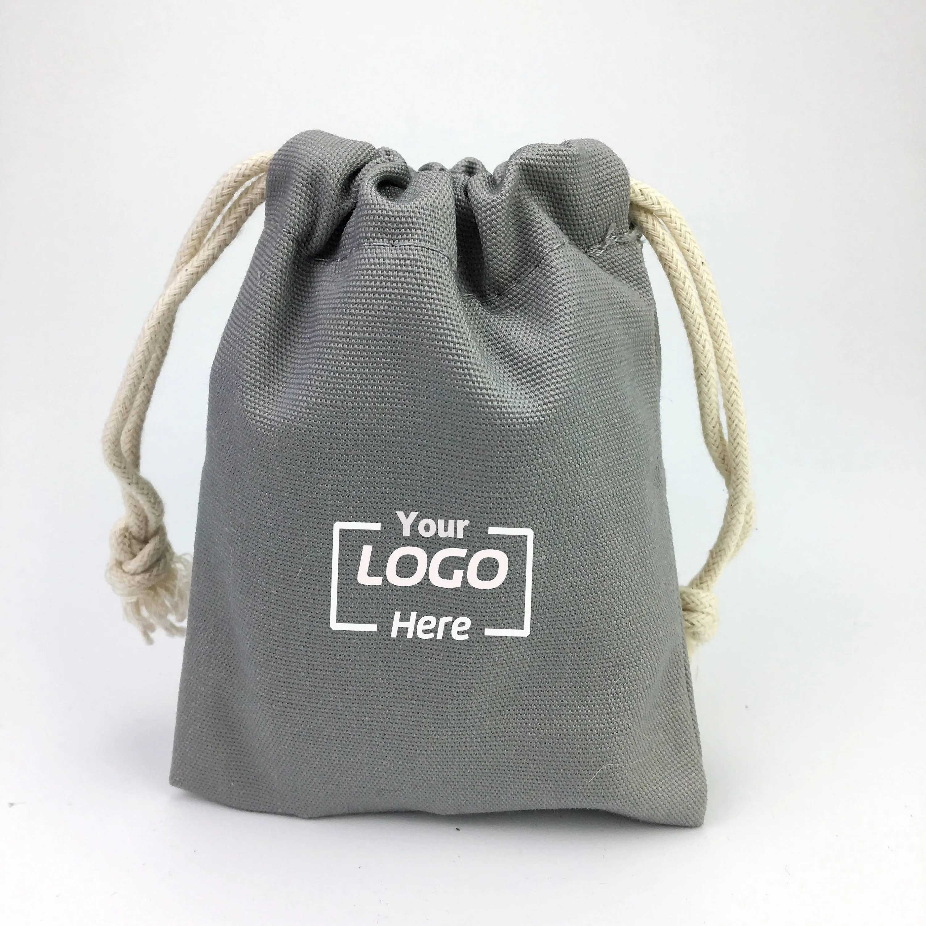 Custom GOTS Certificated Small Calico Cotton Drawstring Cloth Dust Bag For Shoes