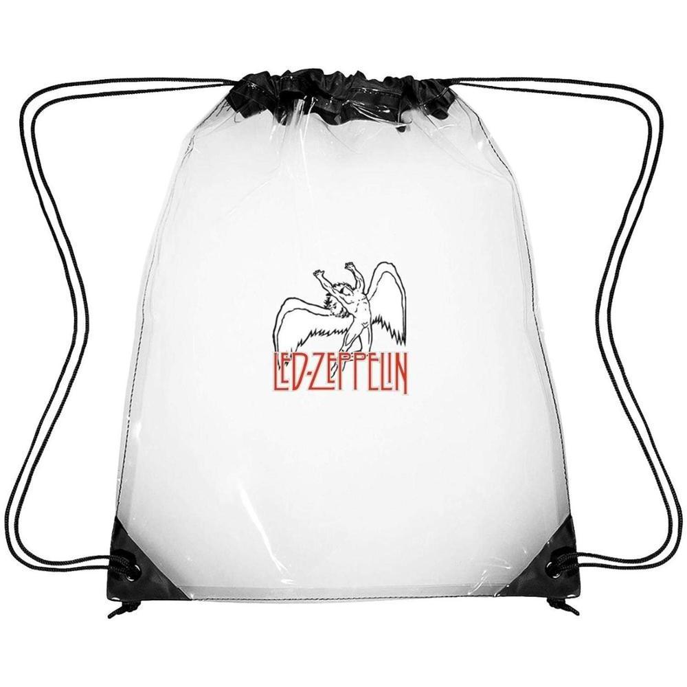 Clear Drawstring Stadium Backpack Crossbody Shoulder Pvc Vinyl Transparent Bag with Front Zipper Mesh Pocket