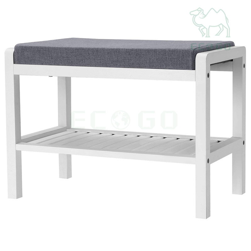 Promotional Shoe Rack Bench With Cushion Upholstered Durable In Use Shoe Storage Shelf Classic Shoe Storage Bench