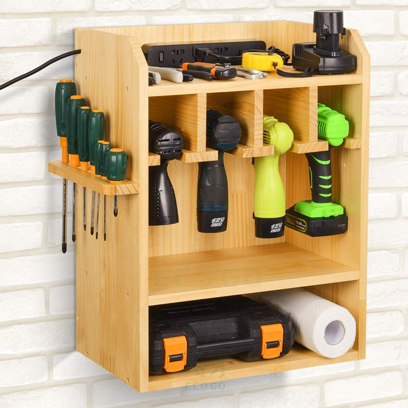 4 Layer Power Tool Organizer Power Tool Storage Wall Mount Shelf With Drawer Power Tool Storage Cabinet