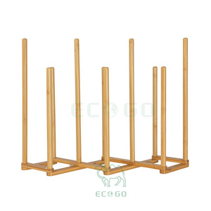 Bamboo Wooden 5 Pair Boots Rack, Free Standing, Folding Expandable Rack for Boots, Space Saving, Natural Color