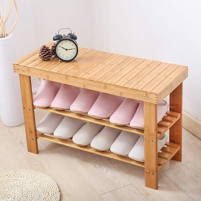 Bamboo Shoe Rack Entryway Shoe Storage Household Shelf Shoe Bench