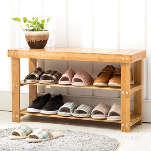 Bamboo Shoe Rack Entryway Shoe Storage Household Shelf Shoe Bench