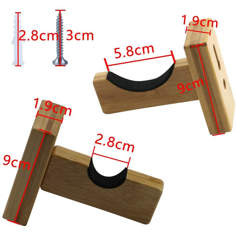 Baseball Bat Display Case Bamboo Wall Mount Horizontal Rack Brackets Hanger